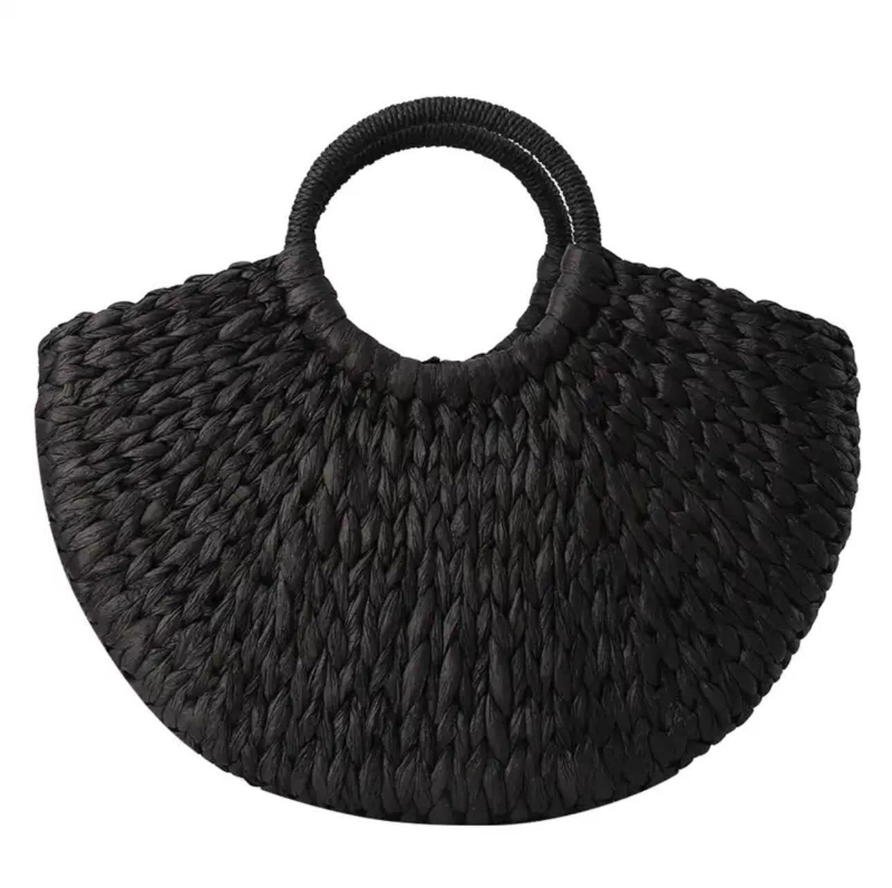 Half Round Rattan Woven Summer Bag