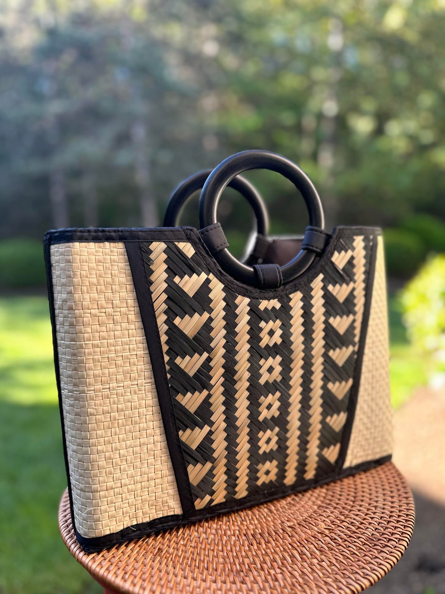 Handmade Vintage Bamboo Woven Handbag