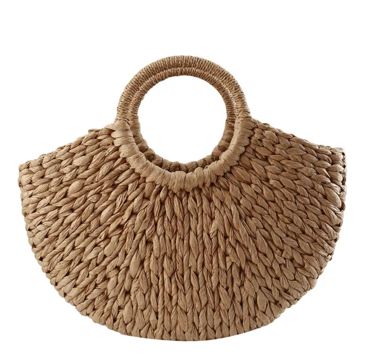 Half Round Rattan Woven Summer Bag