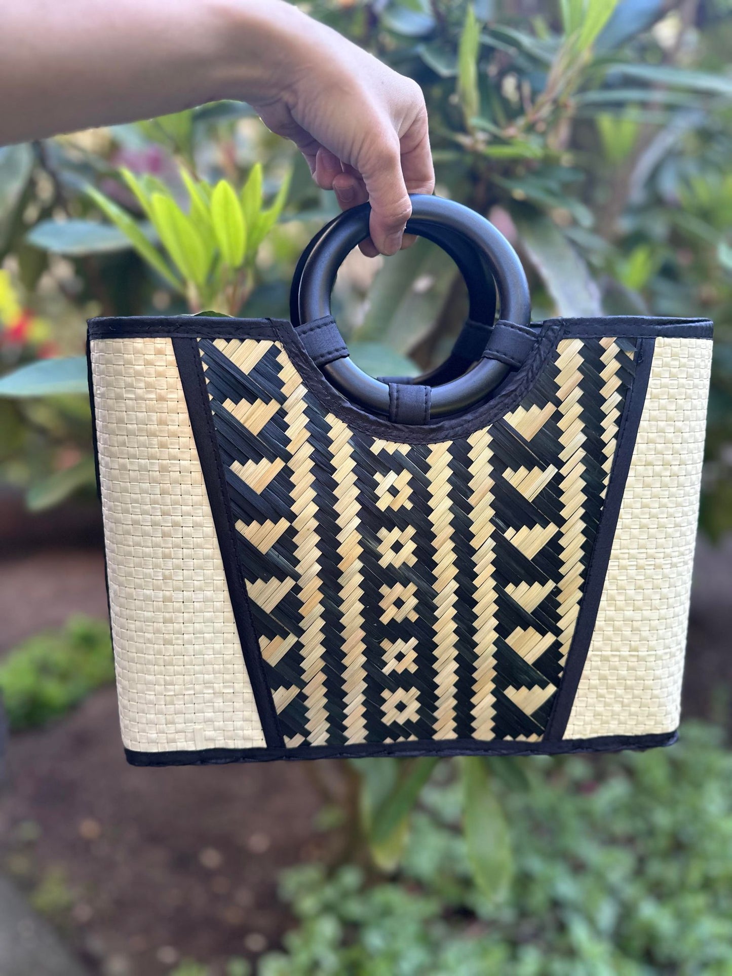 Handmade Vintage Bamboo Woven Handbag