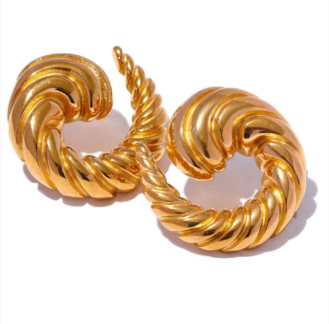 Waterproof Horn Vintage Earrings Gold Plated