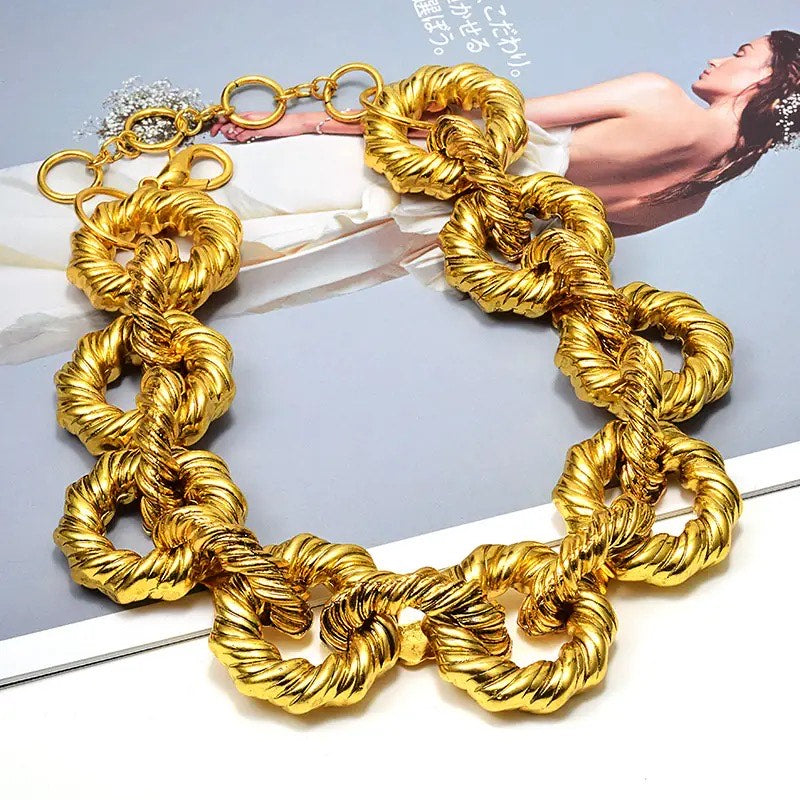 Women Gold Plated Choker Necklace